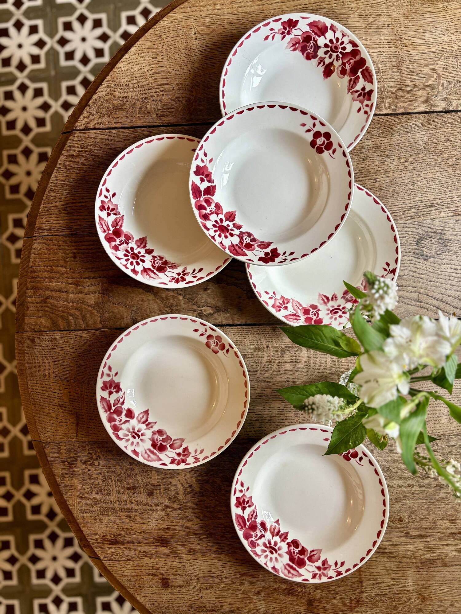 Set of 6 vintage deep plates Model Jane by Céranord