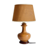 Lampe en céramique bois et jute vintage