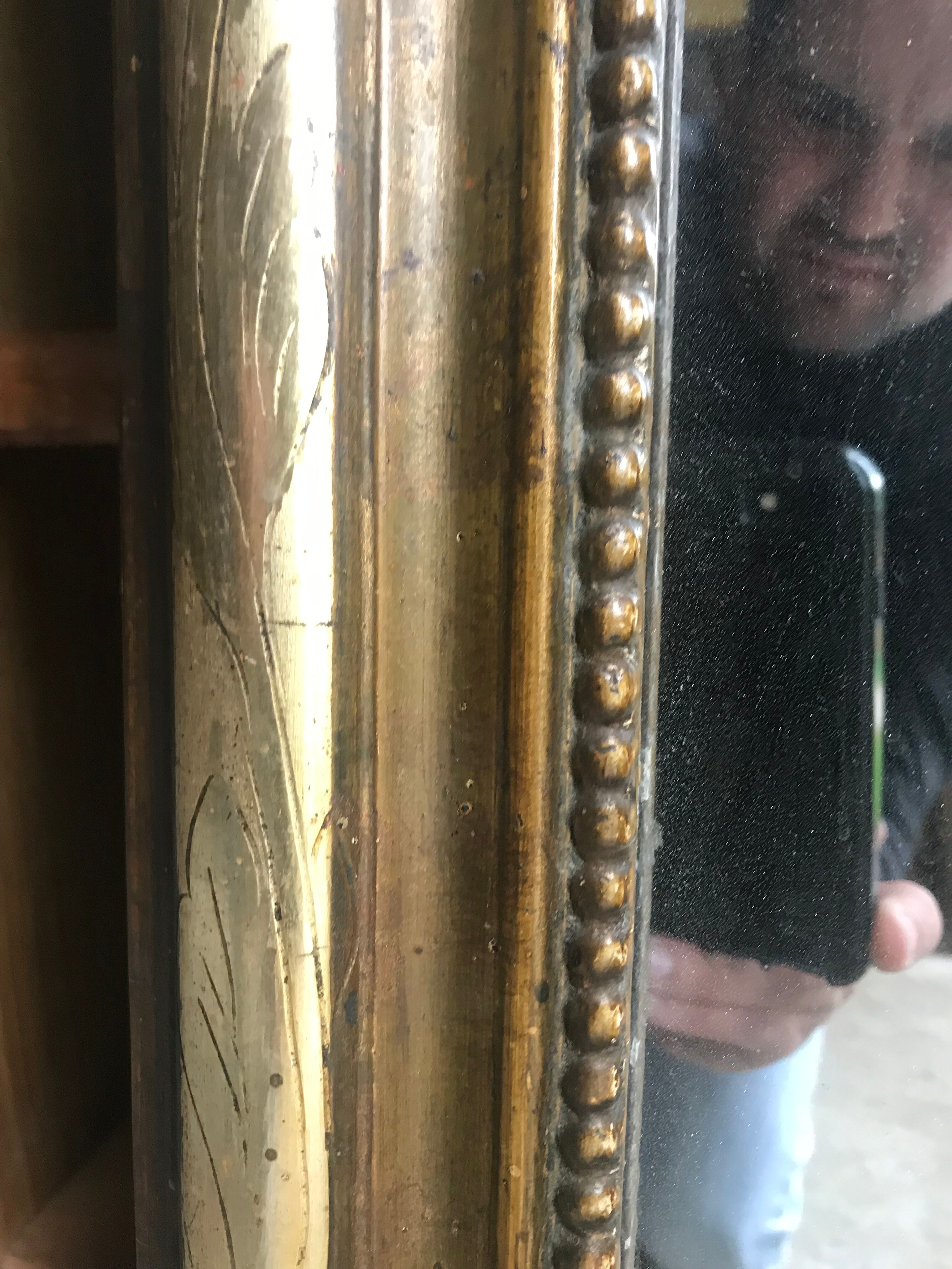 Louis XVI gold leaf mirror 19th