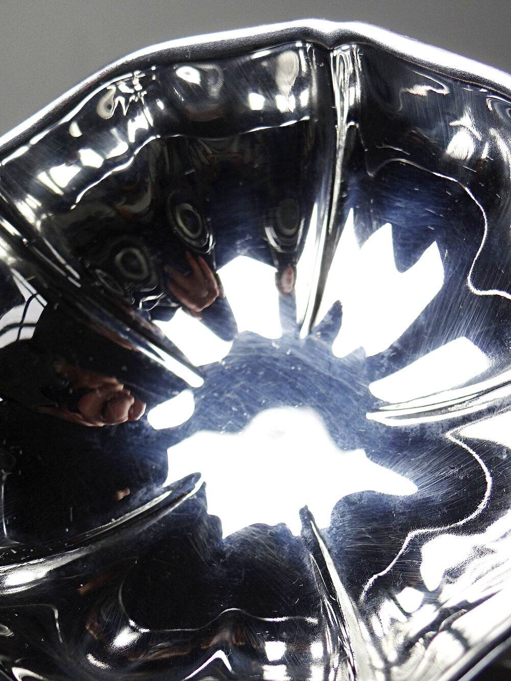 5 vintage bistro-style stainless steel dessert bowls on stands