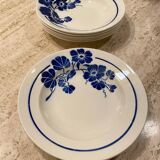 Set of 6 Badonvillier porcelain soup plates