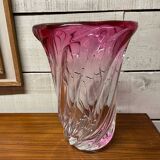 Vase bicolore cristal val saint Lambert
