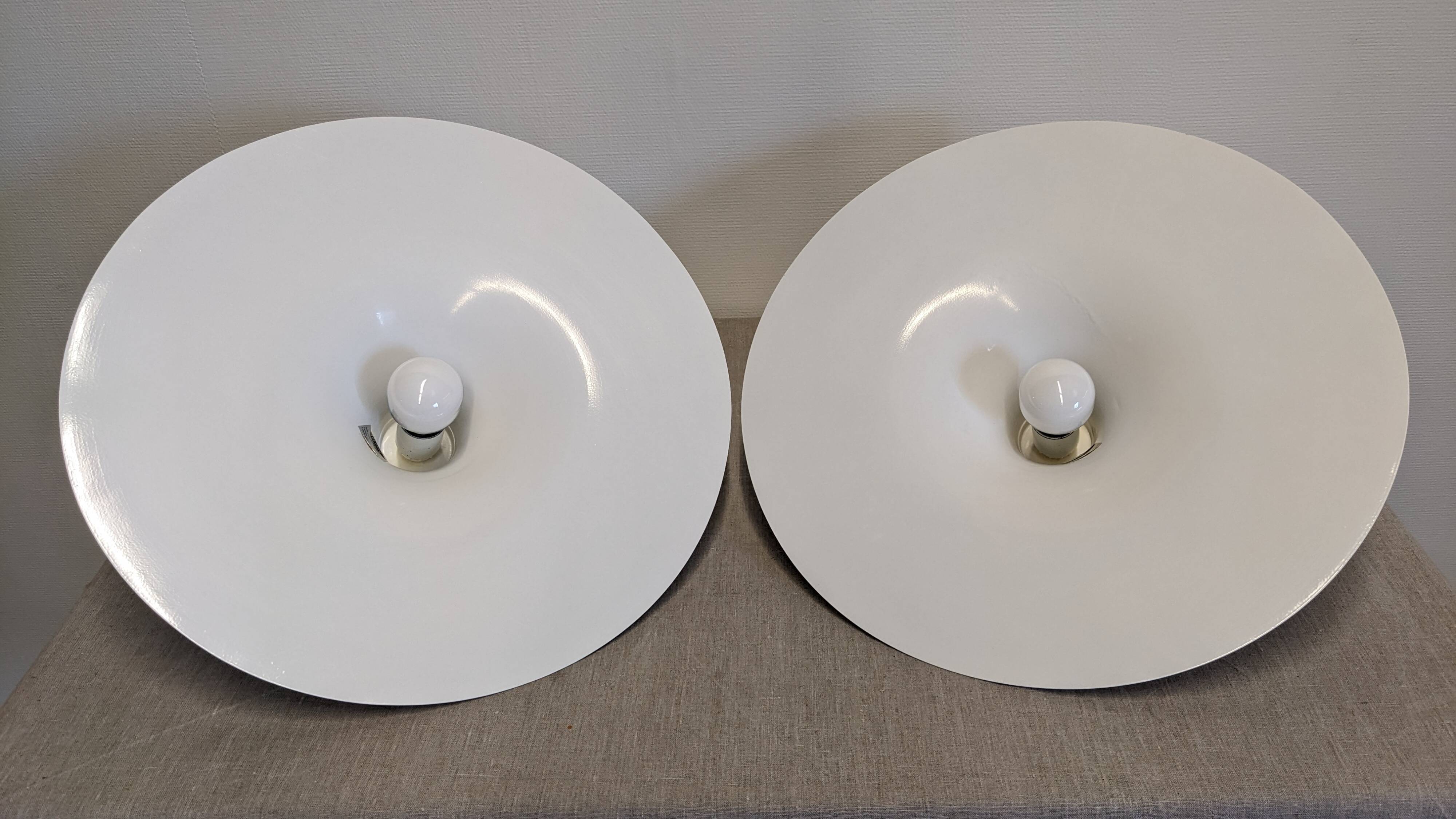 Pair of tulip pendants by Thorn Lighting, England circa 1970.