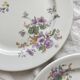 4 porcelain dessert plates with floral decoration by Bernardaud Limoges