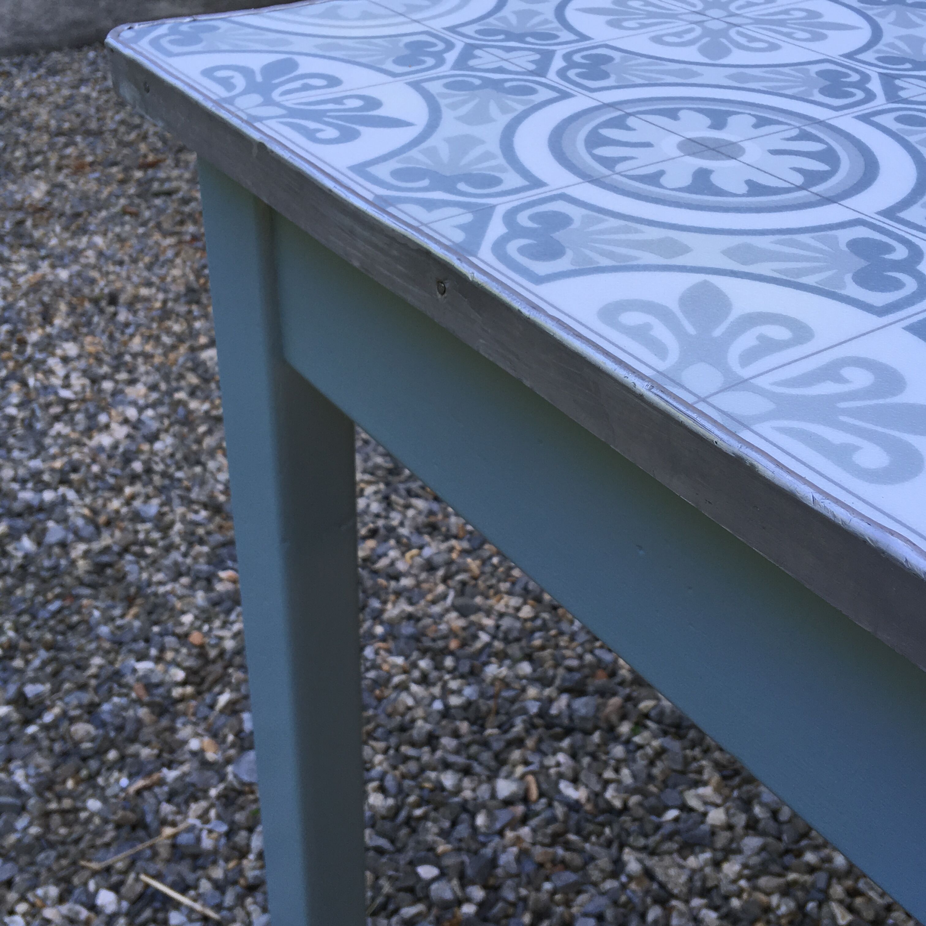 Restored wooden kitchen table