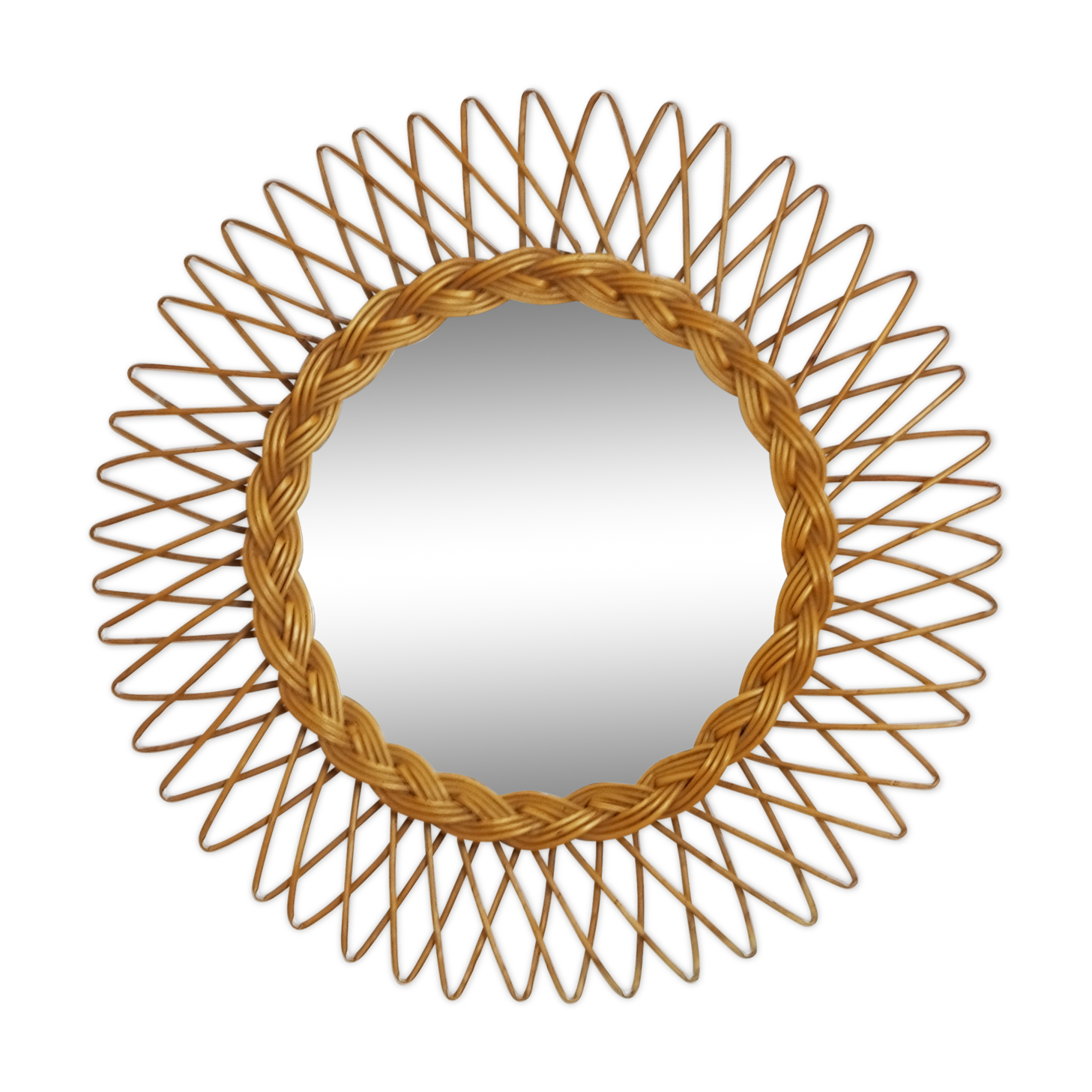 Mirror rattan 55x55cm
