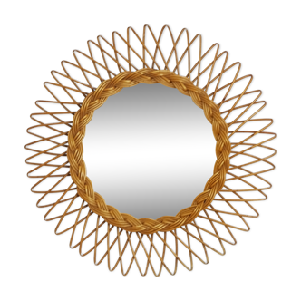 Mirror rattan 55x55cm