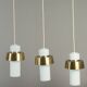 Opale &laiton suspension lampe midcentury par doria, années 1960