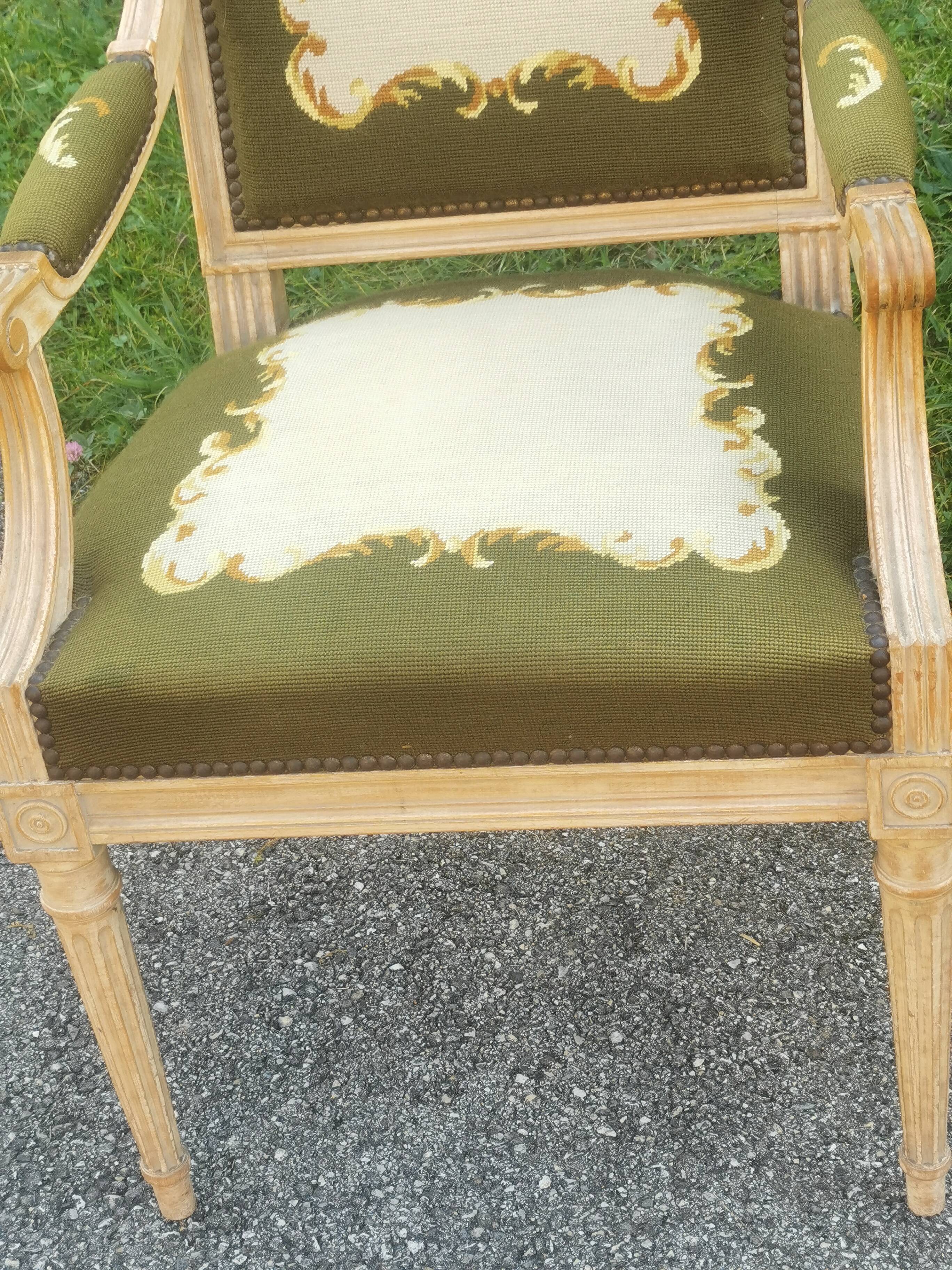 Louis xvi style upholstered armchair