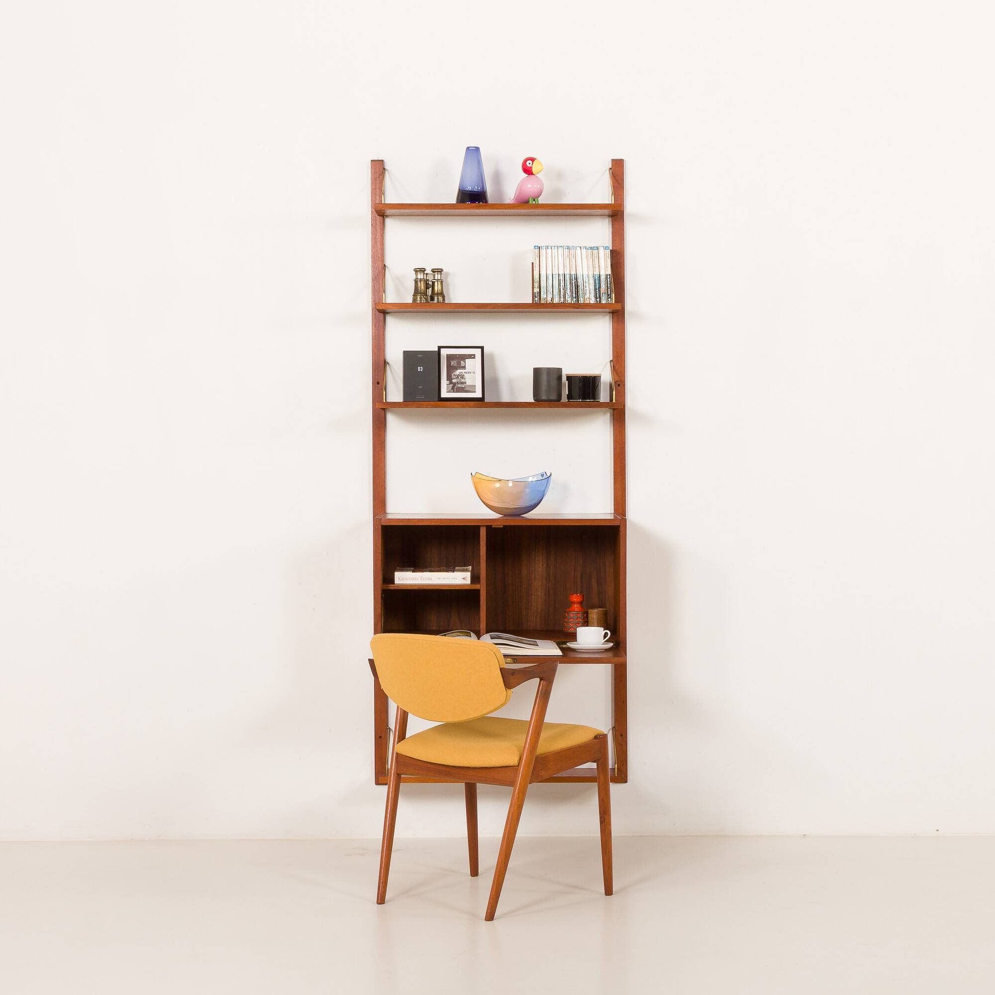 Scandinavian teak wall unit with a secretaire