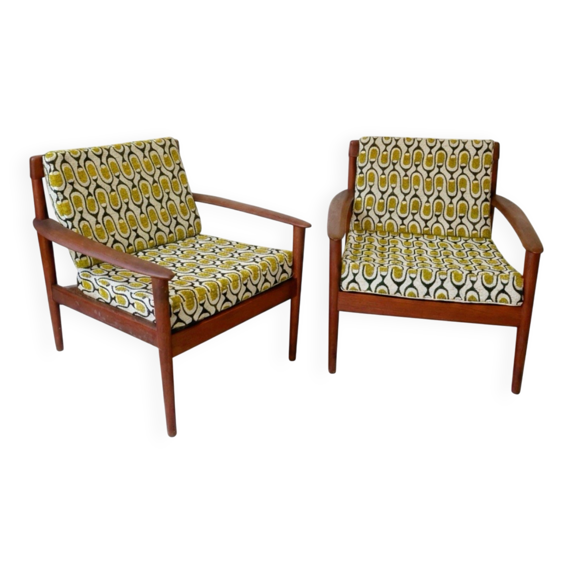 Restored vintage Scandinavian armchairs