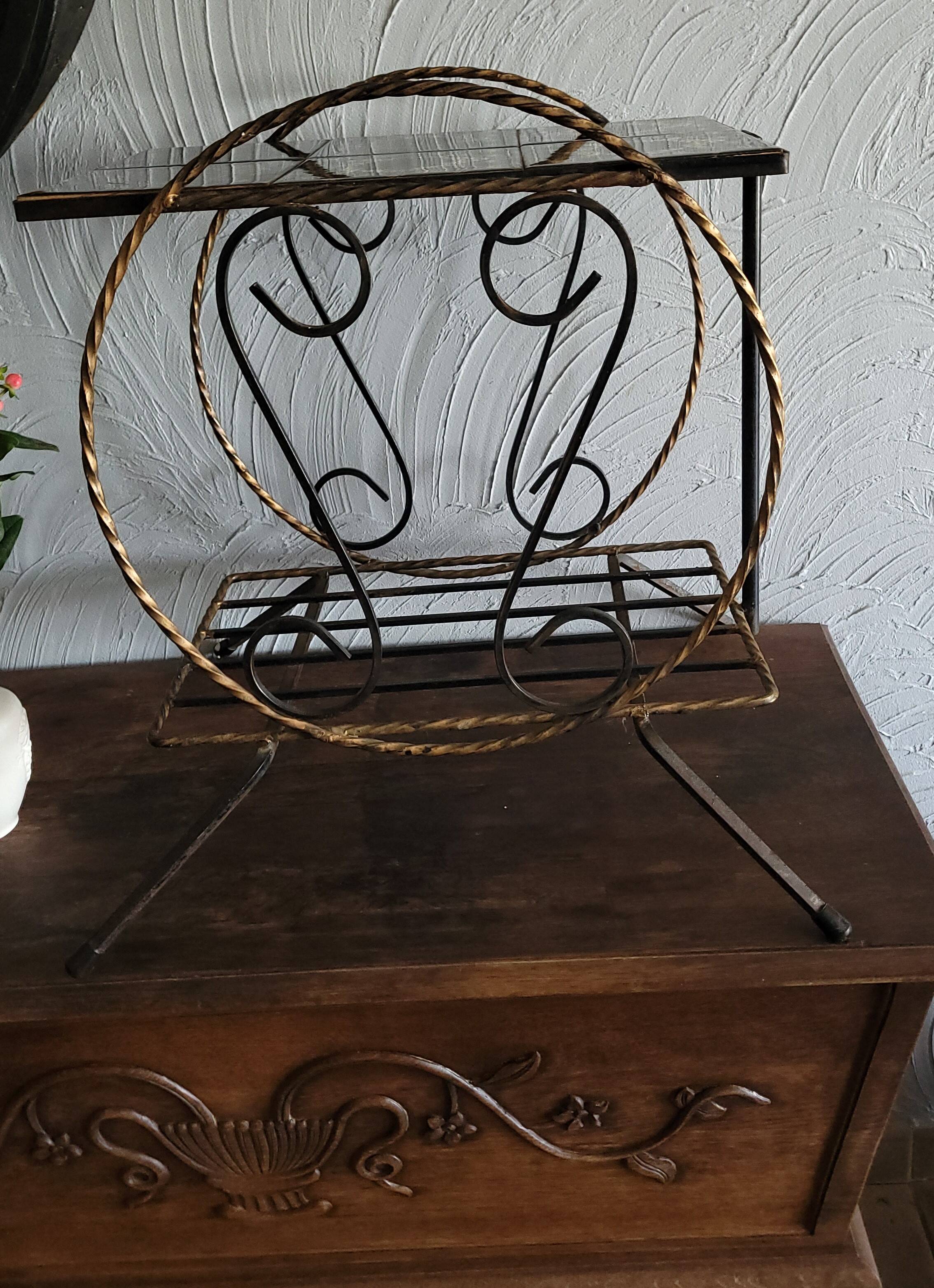 Antique vintage wrought iron side table