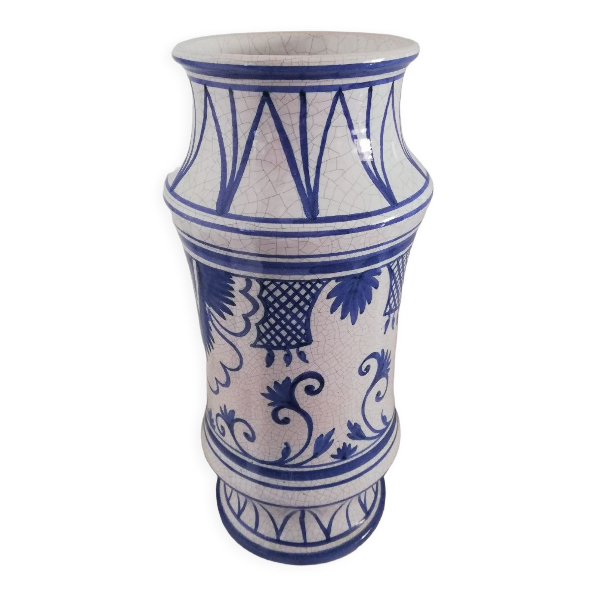 White and blue XXth albarello