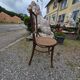 4 vintage Fischel bistro chairs in curved wood and cane