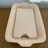 Plat ancien a asperges boch & fils la louvière céramique rose belgique