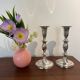 Pair of silver-plated candlesticks