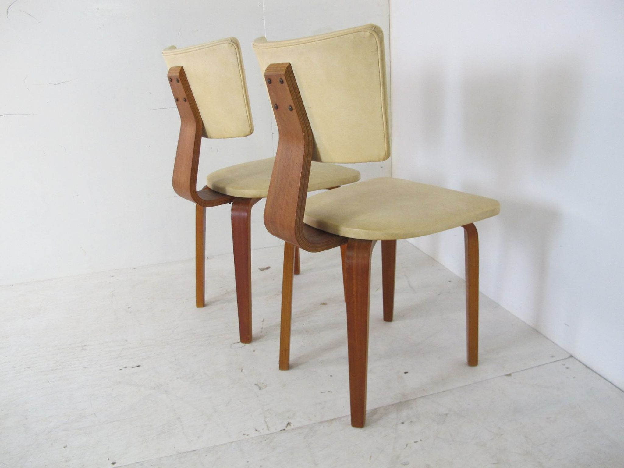 Set of 6 mid-century vintage plywood lounge chairs by Cor Alons for Gouda den Boer