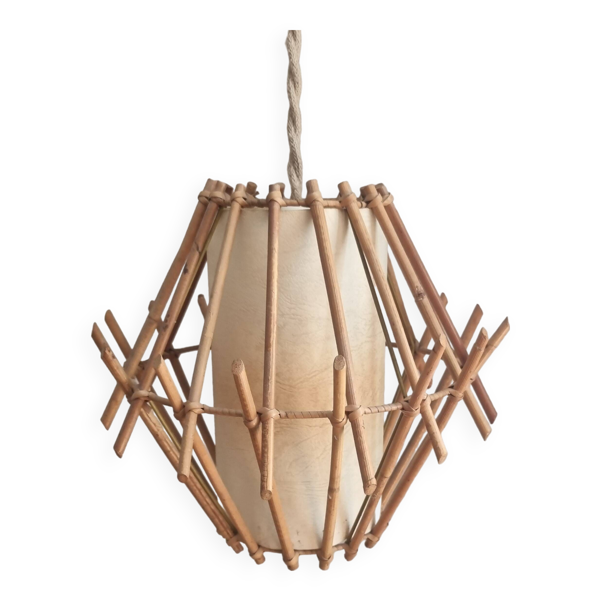 Vintage rattan pendant light