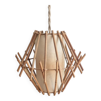 Suspension rotin vintage