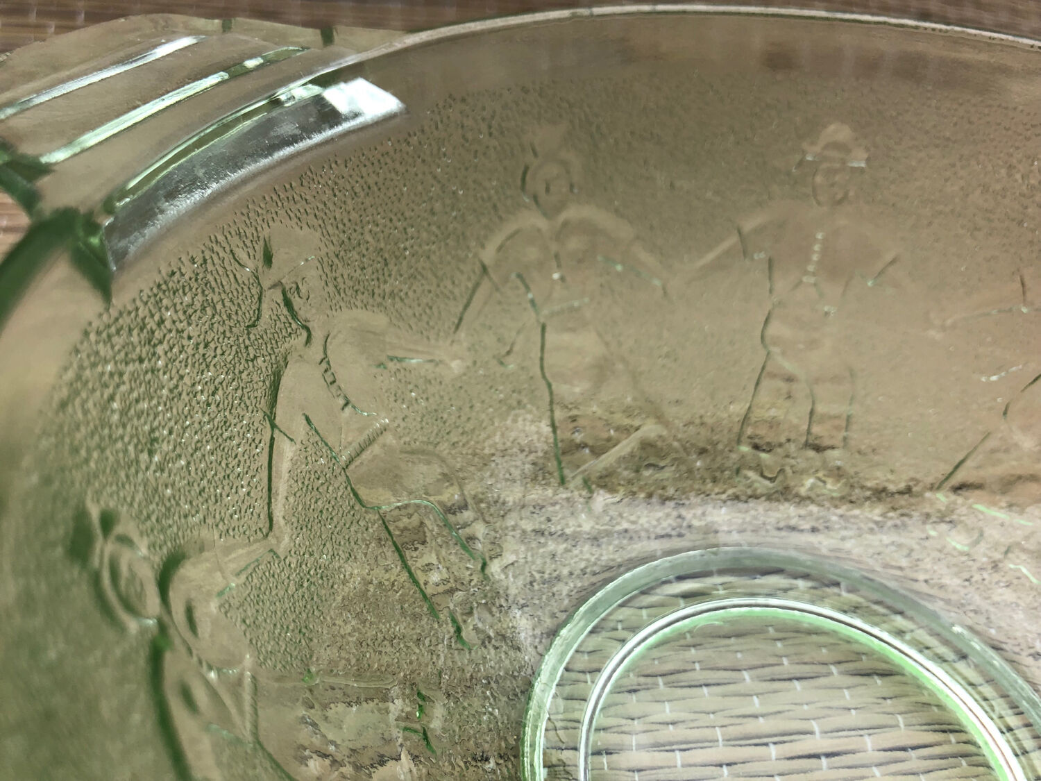 Green glass Breton bowl