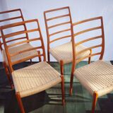 4 x danois Niels O. Møller sur teck, modèle 82