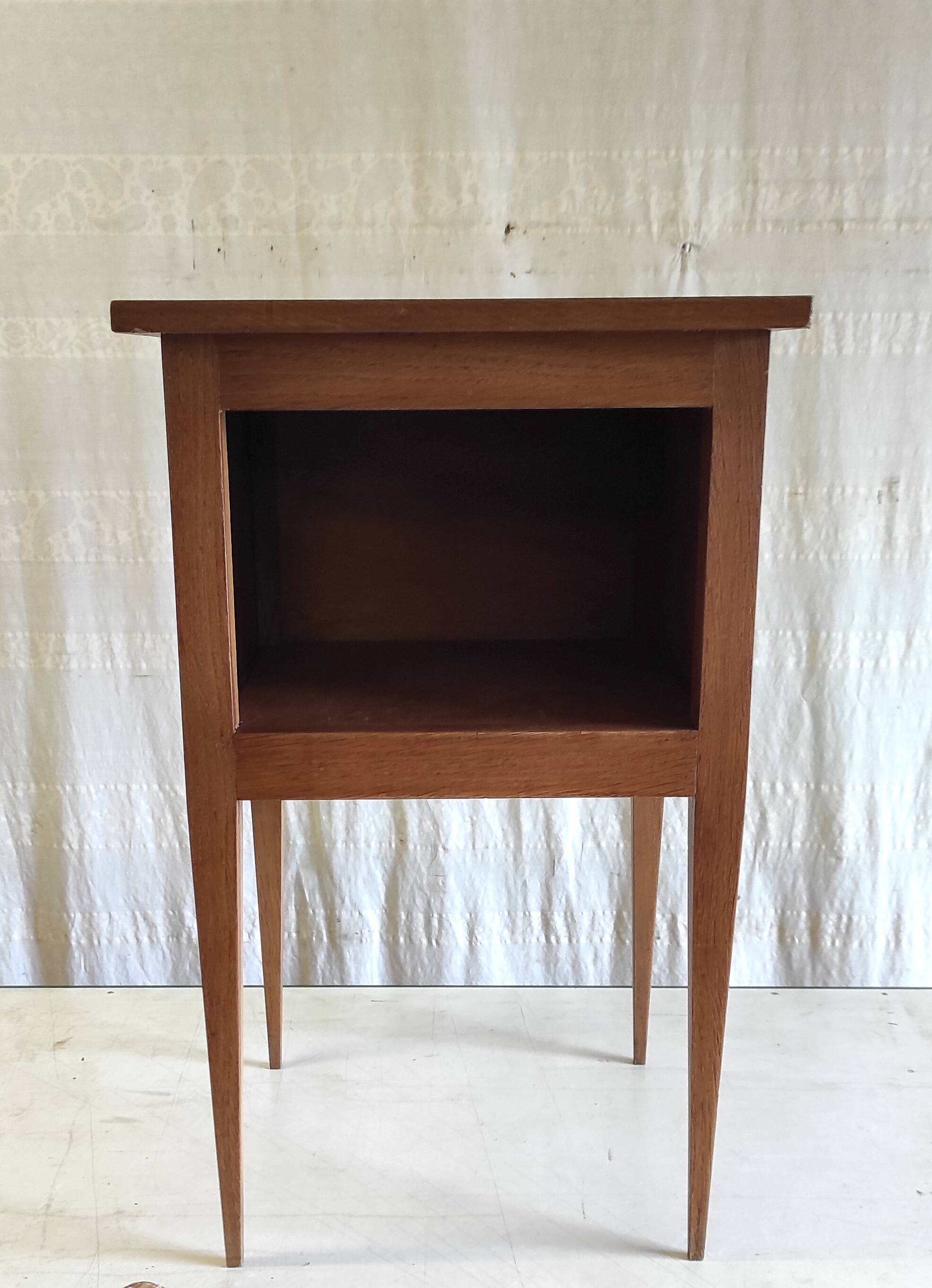 Solid wood bedside table - mid-20th century