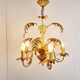 Vintage gilt metal palm chandelier, 1960s