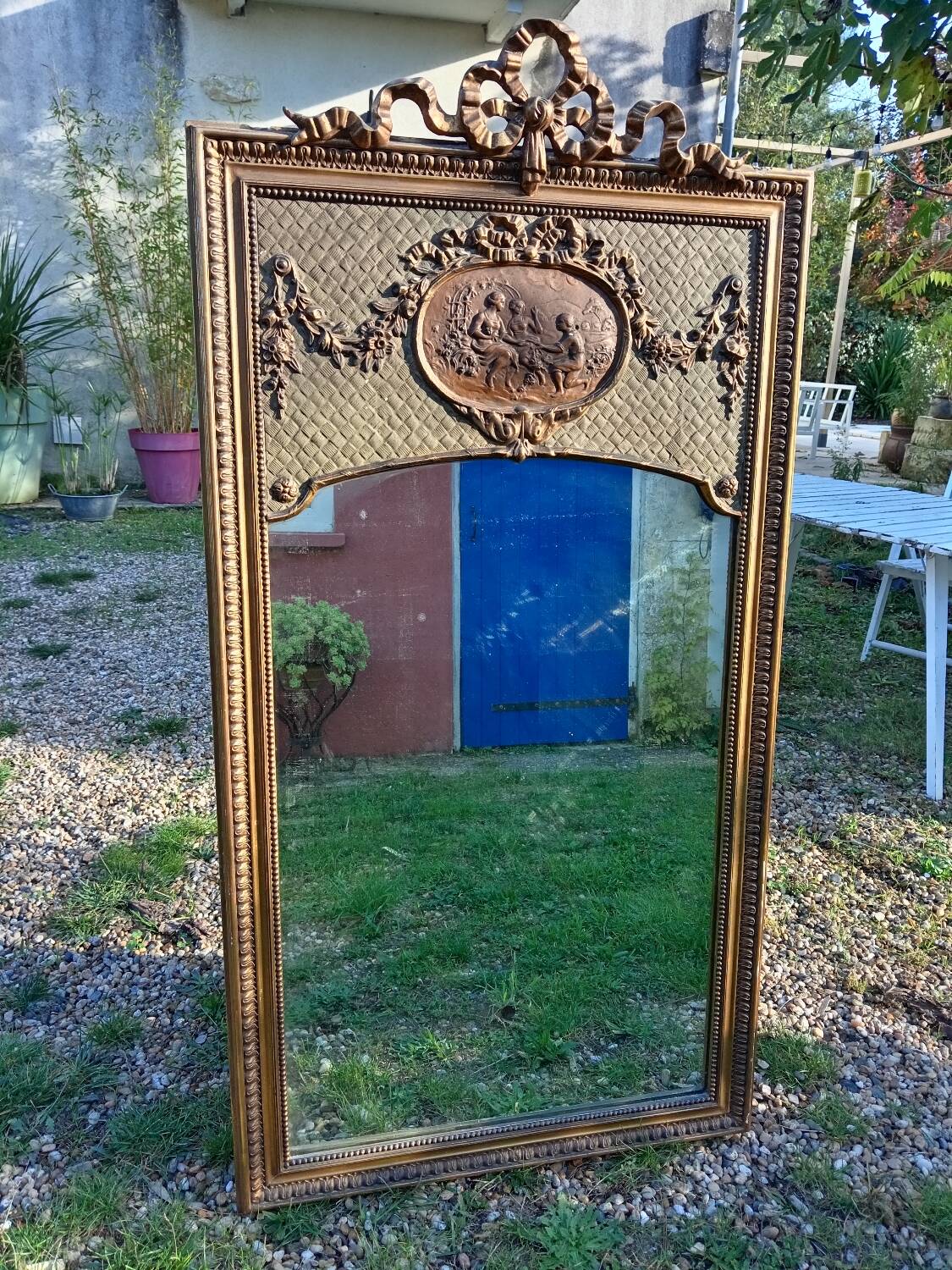 Antique trumeau mirror