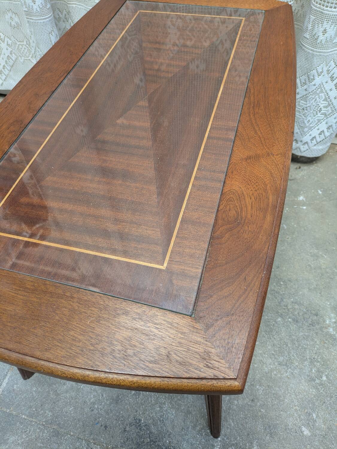 Wood and glass coffee table