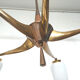 Brass and 5 opalines chandelier