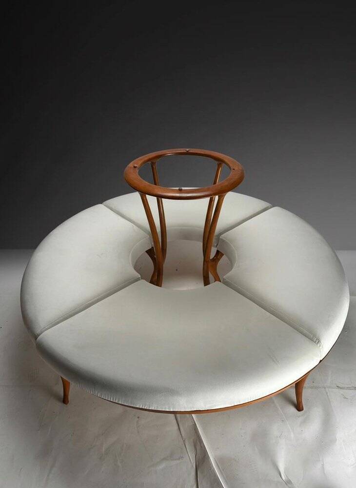 Large Circular Wooden Sofa, 1990s