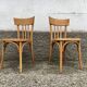 Pair of bentwood curved wooden bistro chairs