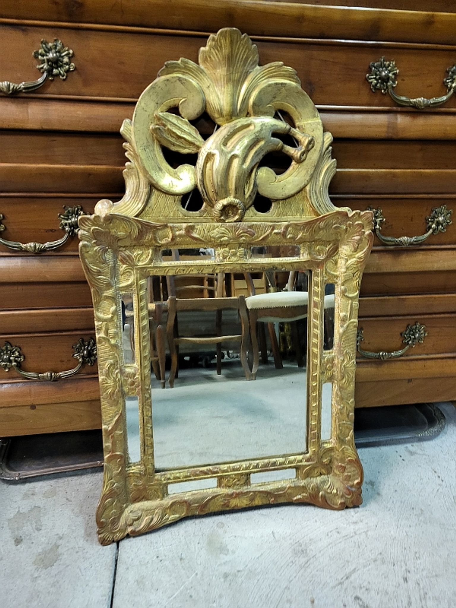 Wooden mirror dora parcloses of the XIXth n35