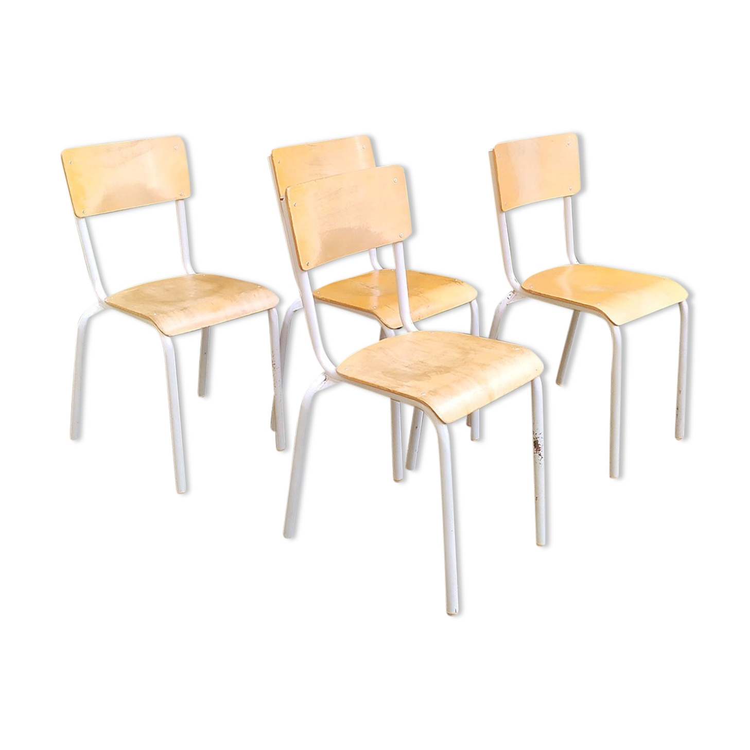 Series of 4 school chairs
