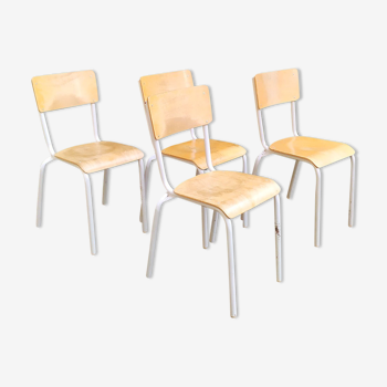 Series of 4 school chairs