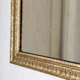 Antique gilded wooden rectangular mirror