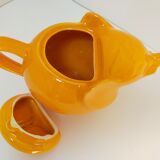 elephant teapot in vintage orange porcelain 80s