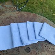 6 large vintage blue dyed damask cotton napkins
