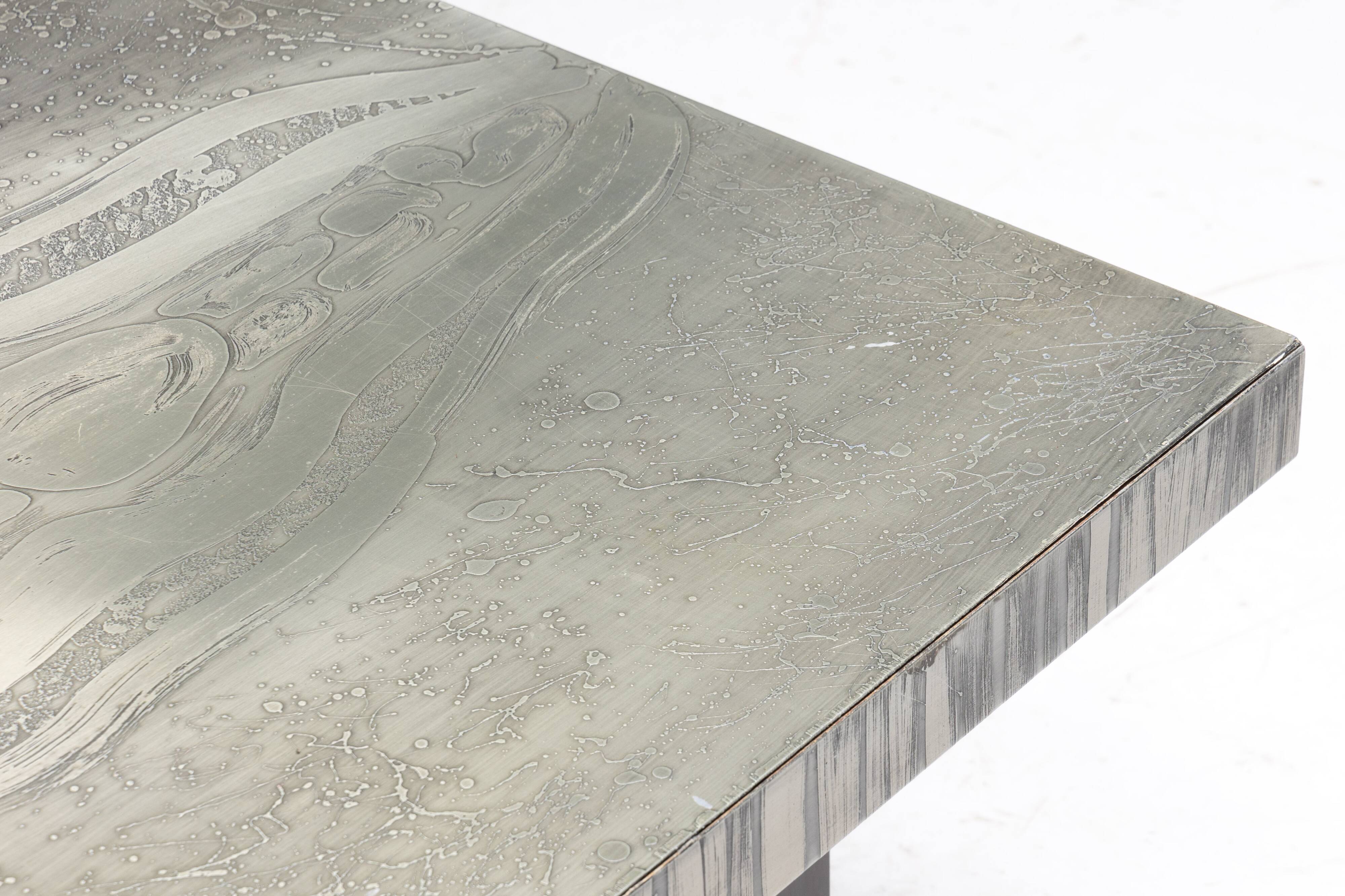 Aluminium Etched Coffee Table by Marc D’haenens, Belgium, 1970s