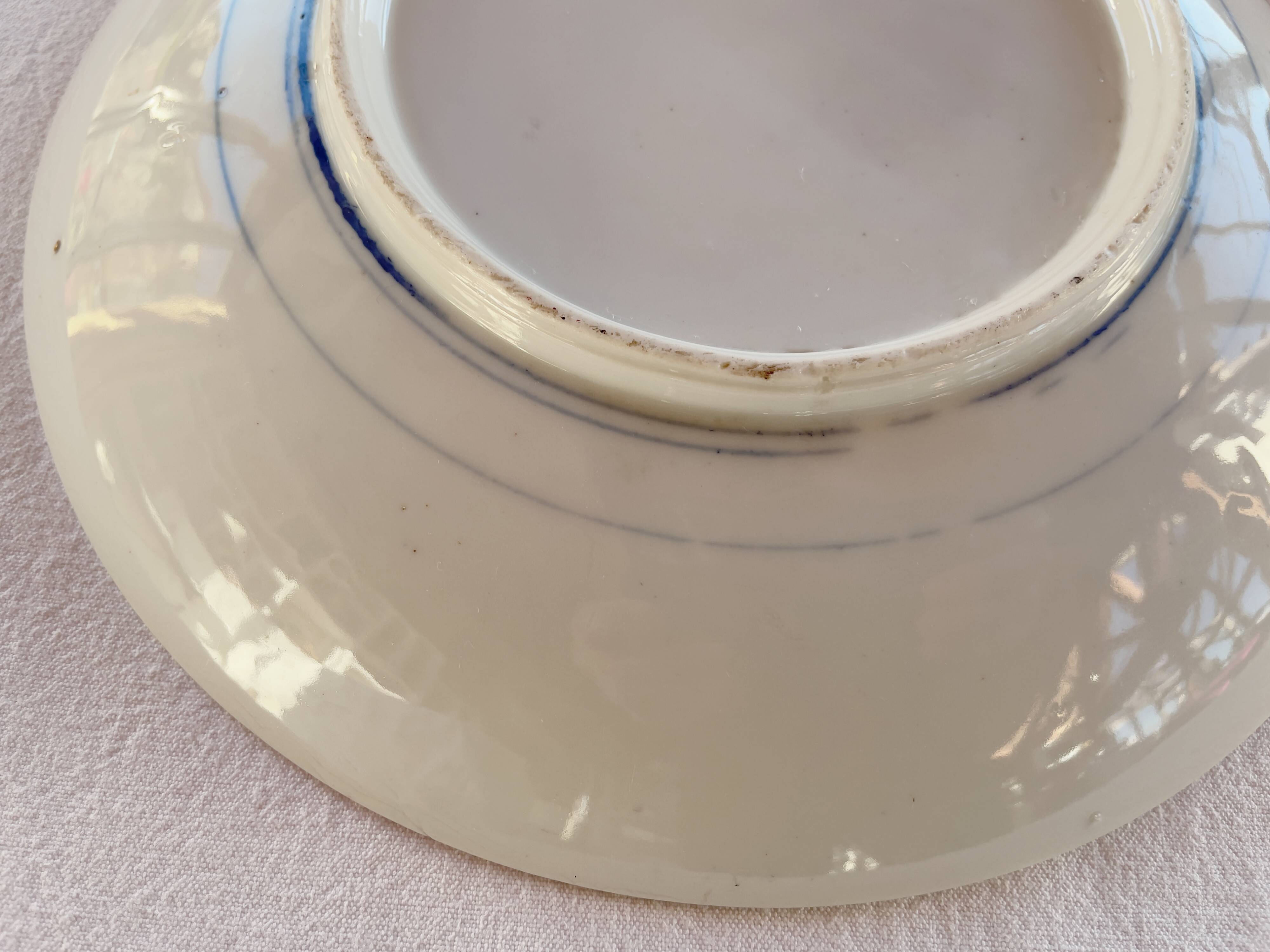 2 large Japanese plates with rare “Inban” decoration