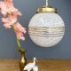 Vintage white Clichy glass globe pendant light