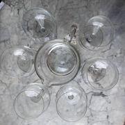 6 verres à eau et pichet en cristal gravé années 70