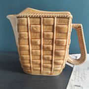 Rare French vintage rectangular Majolica pitcher