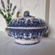 Antique earthenware tureen by Émile Tessier (1887-1971), Malicorne, France