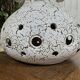 1970s lamp in white ceramic with its period shade.