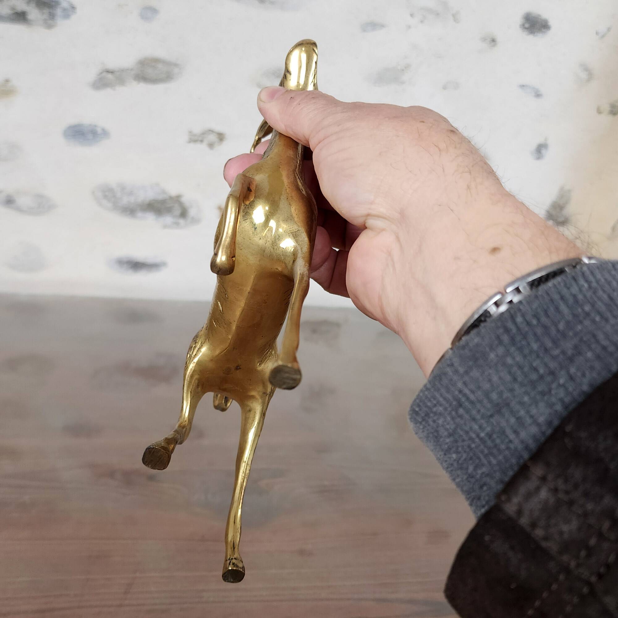 Brass deer figurine