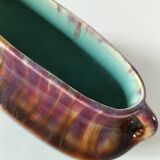 Oval ceramic vase with handles, glazed, 20th century.