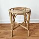 Vintage rattan stool in bohemian retro style - 1950s/1960s -