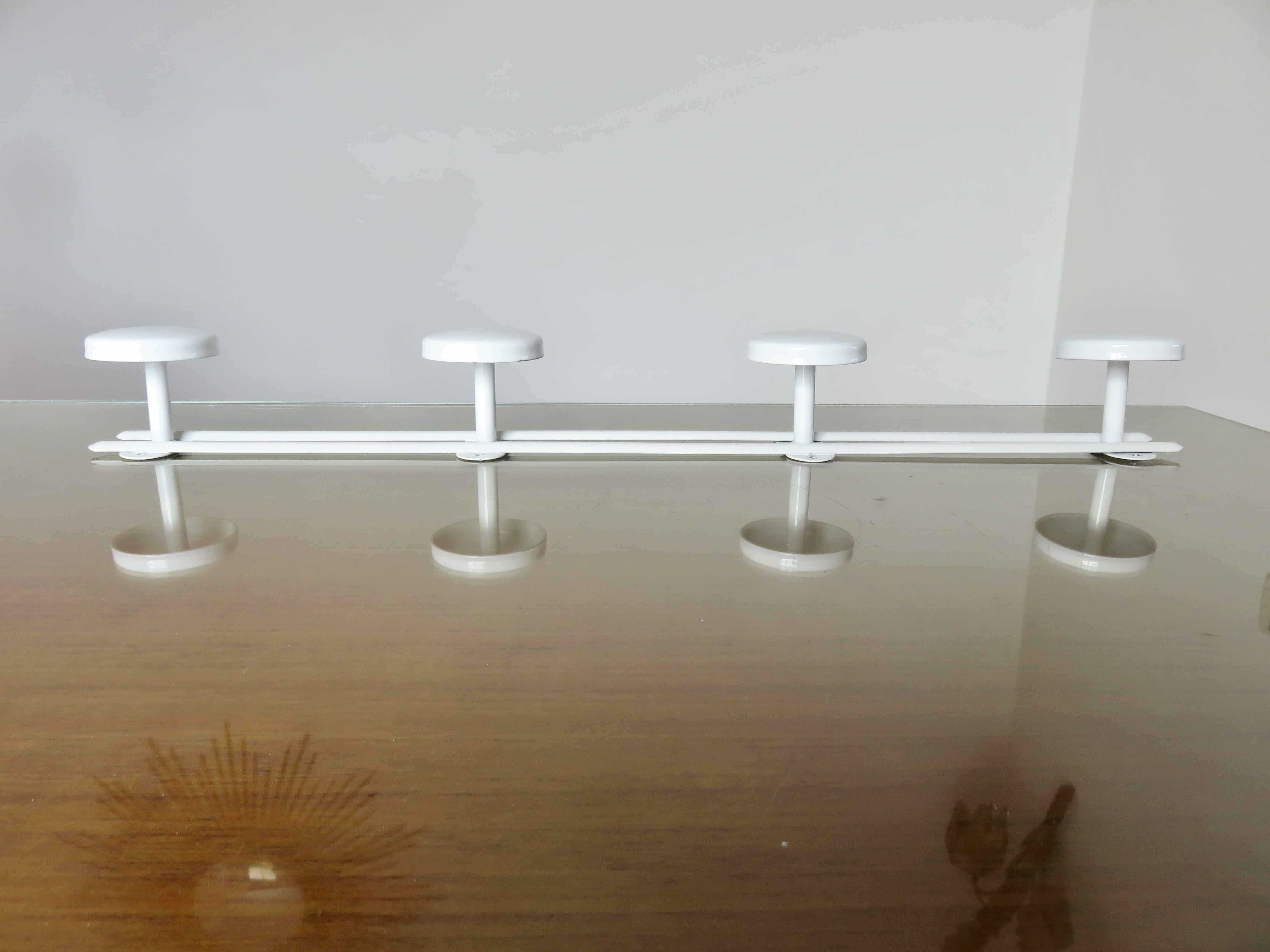 Coat rack in white lacquered metal 70s