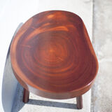 Wood coffee table, tripod table, thick wood table, living room table, brutalist, design, furniture